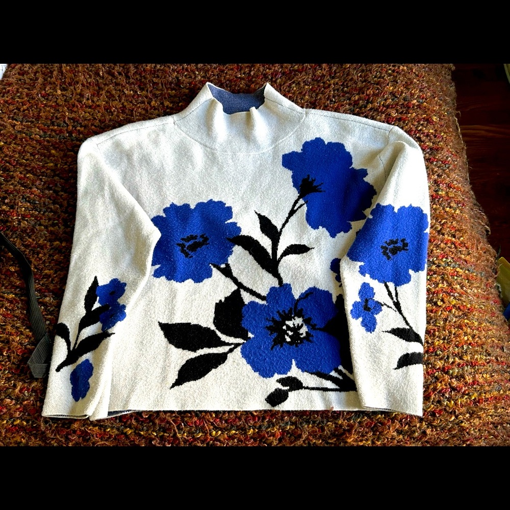 Anthropologie Maeve Carys mock neck sweater - Floral